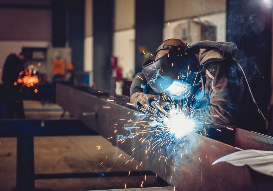 KCS – Order and Fabricate worker welding steel